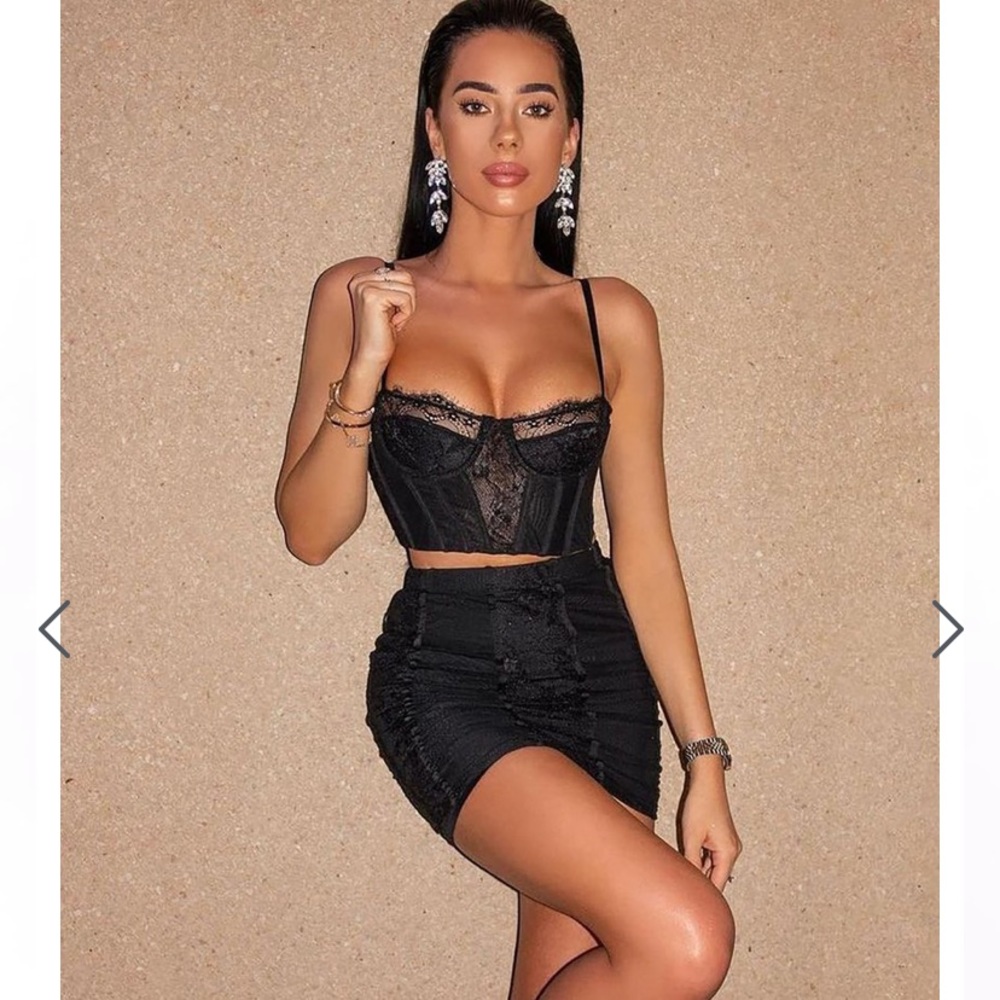Brand new fashion nova black two piece set